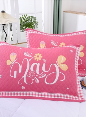 大尺寸枕巾枕头巾一对装高档家用加大厚成人情侣吸汗枕头盖巾纱布