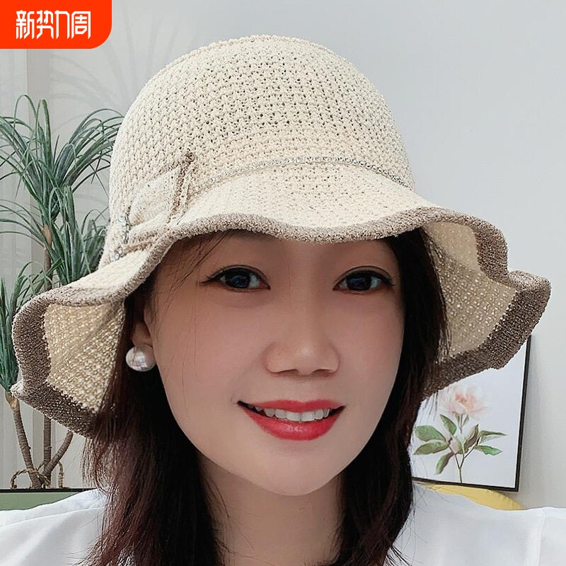 2026新款夏天帽子女款凉帽薄款洋气时尚渔夫帽防晒遮阳帽太阳帽女