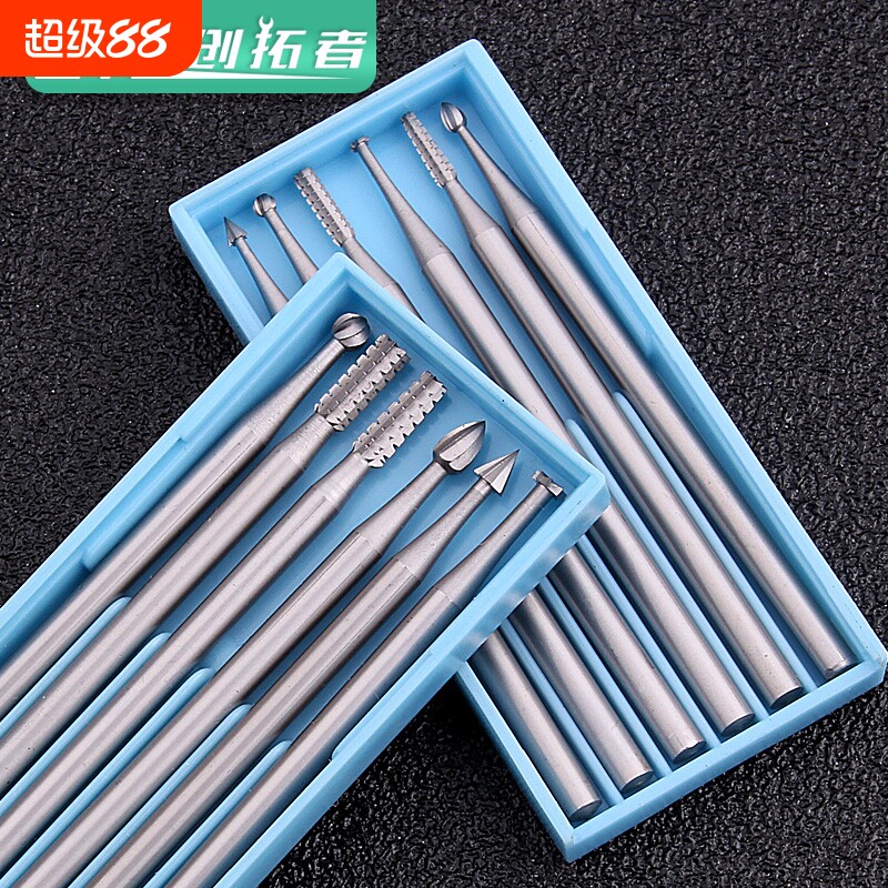 电动核雕刀直牙针合金钢雕刻铣刀橄榄核木雕微雕铜雕打坯牙机工具