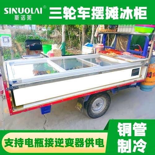 【铜管制冷100%】三轮车摆摊冰柜
