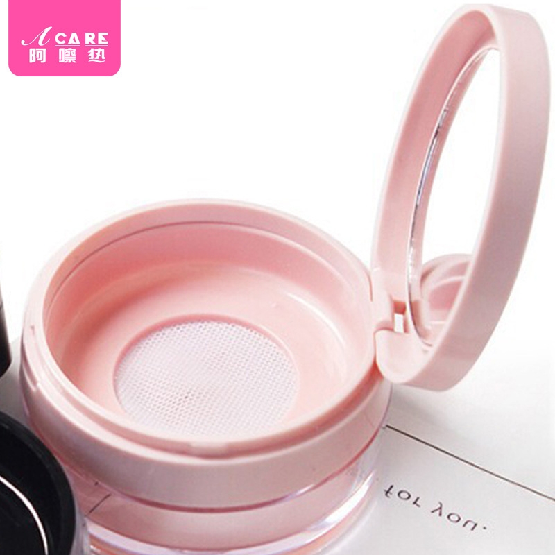 散粉盒BF1sn0-易上手弹力网便携带镜干粉空盒翻盖网粉扑收纳分