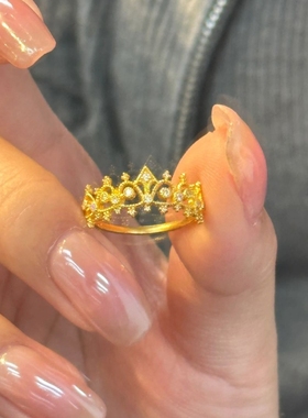 轻奢宫廷戒指女小众时尚精致少女感指环高级感手饰婚礼刻字可调节