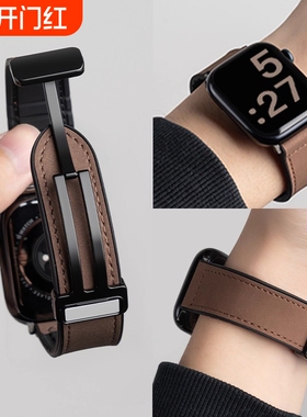 适用vivowatchgt2手表表带iqoo女士watchgt疯马皮vivowatch5男vivo智能磁吸真皮3运动GT透气2女腕带皮质黑色