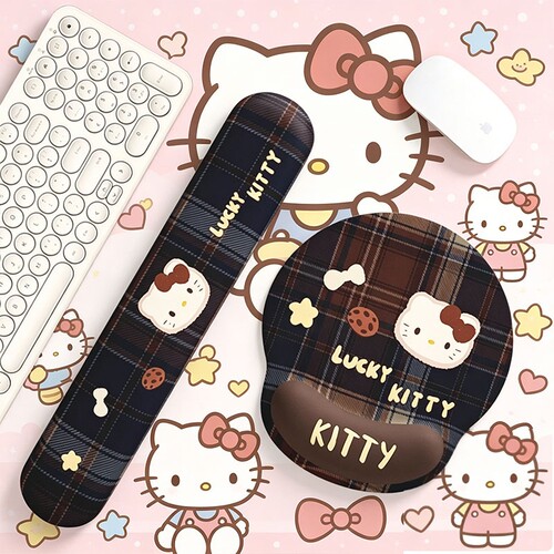 鼠标垫护腕复古Kitty猫护手腕女生高颜值办公室电脑键盘手托垫子