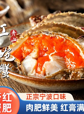 舟山红膏呛蟹腌制炝蟹酱蟹醉蟹柳咸蟹糊生腌螃蟹水产母蟹蟹肉新鲜