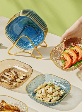家用吐骨碟客厅茶几零食干果小吃盘轻奢餐桌垃圾皮收纳盘碟子