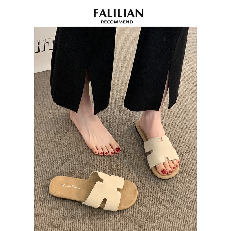 勃肯拖鞋女夏外穿2026新款高级感法式软平底沙滩凉鞋时尚一字凉拖