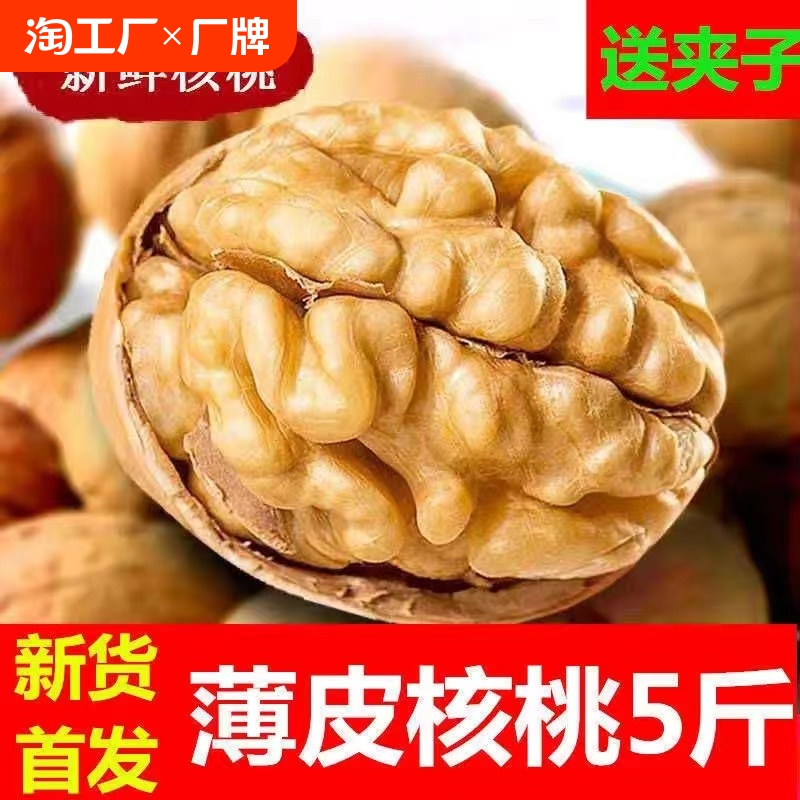 2024年特价新疆薄皮核桃批发坚果薄皮大核桃原味185纸皮核桃生
