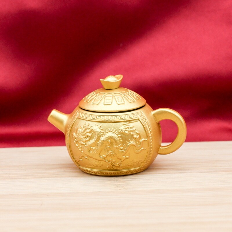 创意新款龙凤会转把把壶胡手把件小茶壶茶宠摆件打麻将地摊小铜器