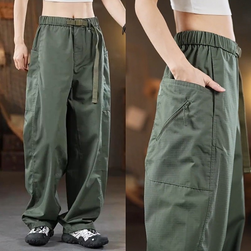 秋冬宽松硬壳加绒户外潮牌多口袋裤休闲裤男运动伞兵裤百搭工装裤