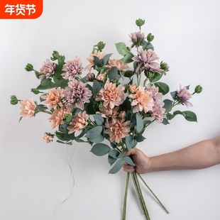 【新品】装饰品日式小丽花假花INS风绿植物婚庆YC1020Y
