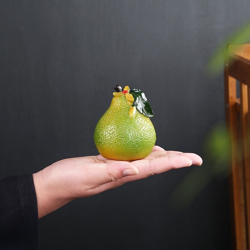 茶具茶桌茶台树脂草莓水果变色茶宠摆件柚子精品可养白菜茶玩批发