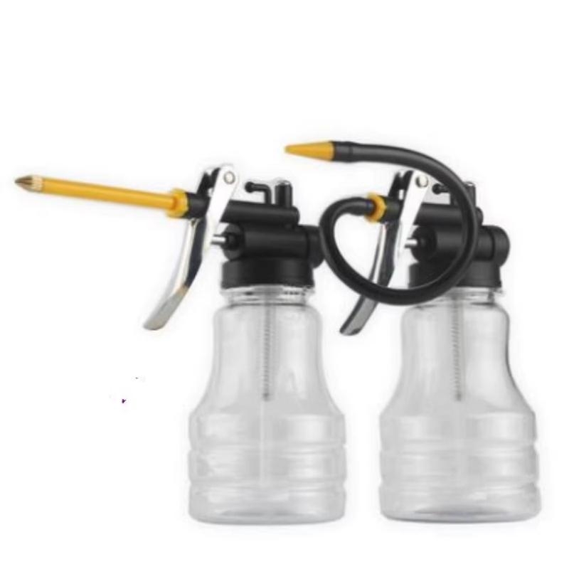 高压透明机油壶250ml塑料软管铜尖嘴注油器加油壶机油枪