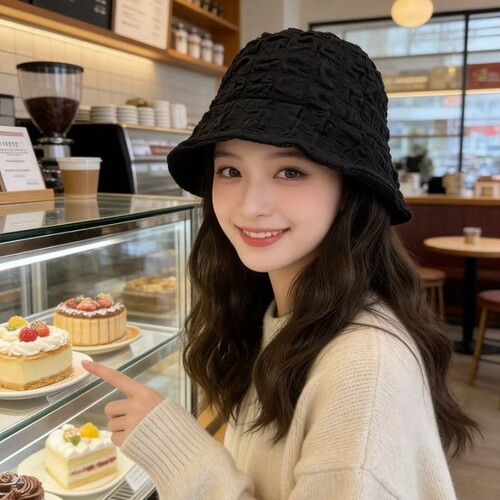 渔夫帽子假发一体女卷发时尚仿真显脸小光头增发量户外神器刘海
