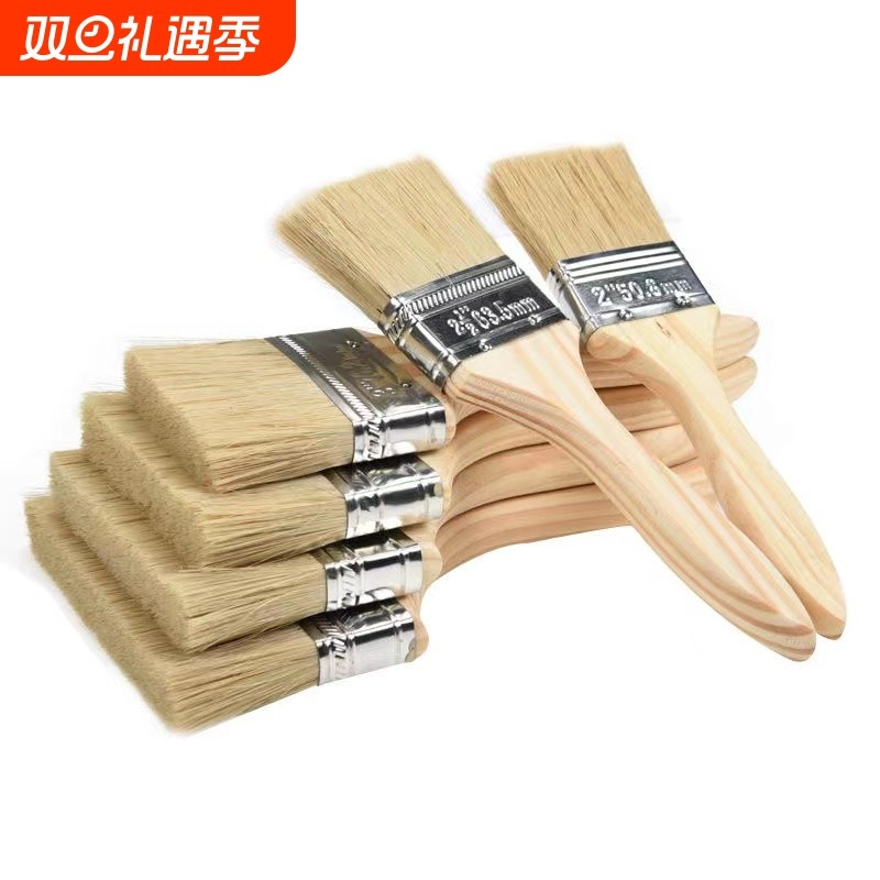 不掉毛毛刷子软毛刷子烧烤硬毛清洁刷油漆油刷子刷油4寸加长耐用