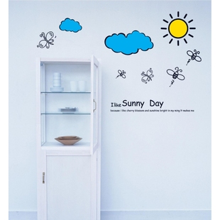 创造温馨店铺装 第五代PVC透明膜新款 阳光明媚 AY609 饰逼真 墙贴