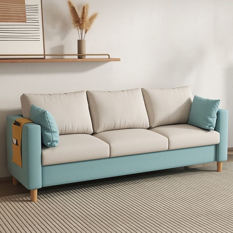 北欧风沙发客厅小户型卧室公寓出租房经济型服装店双三人布艺沙发