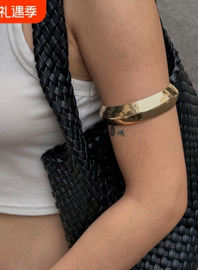简约金属几何圆环臂镯女