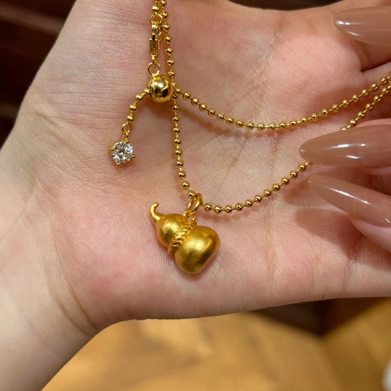 法式轻奢复古国风招财古法葫芦莫桑钻贵气宫廷气质高级小众项链女