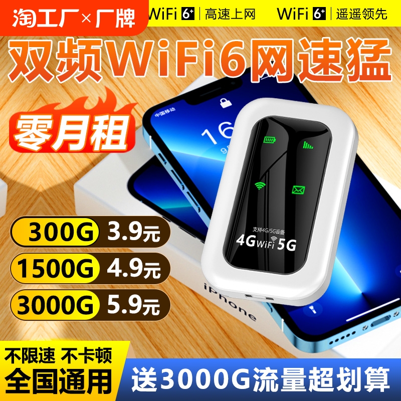 随身wifi移动无线wifi2024新款便携式纯流量上网卡全国wi-fi6车载路由器适用于4g上网追剧神器上网宝高速热点