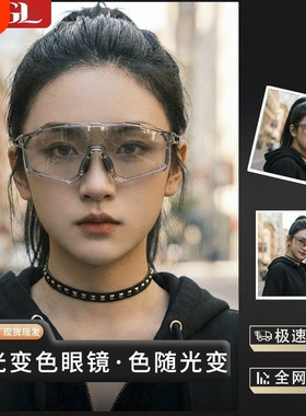 户外防沙防雾变色日夜两用护目镜