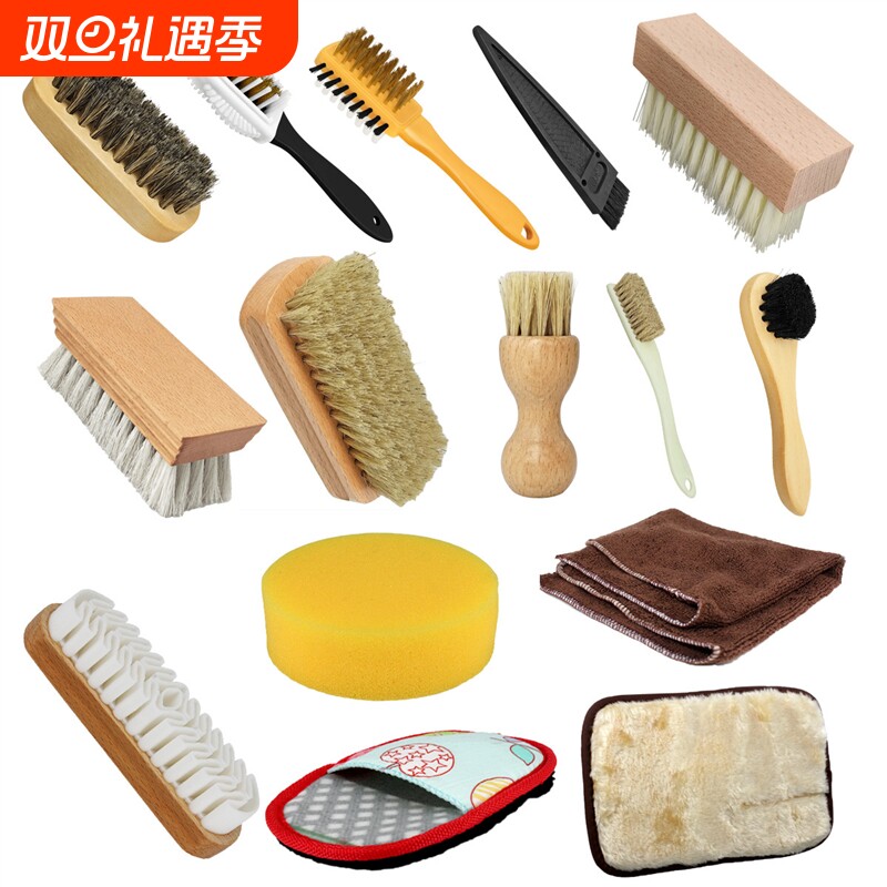 鞋刷擦鞋布海棉洗鞋刷上油刷抛光布皮鞋护理品工具软毛鞋刷