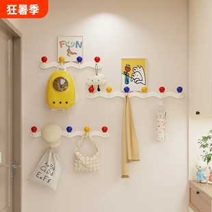 玄关进门挂钩挂衣钩挂衣架墙上壁挂卧室免打孔入户门后钥匙包包架