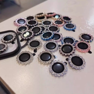 钻石星钻适用苹果16pro螺旋纹齿轮镜头膜15Plus后摄像头保护贴iPhone14promax闪粉13 12镜头保护11