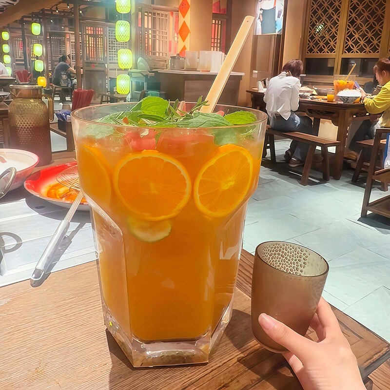 网红餐厅4升巨型特大号酒杯超大啤酒杯4000ml大容量今晚就这一杯