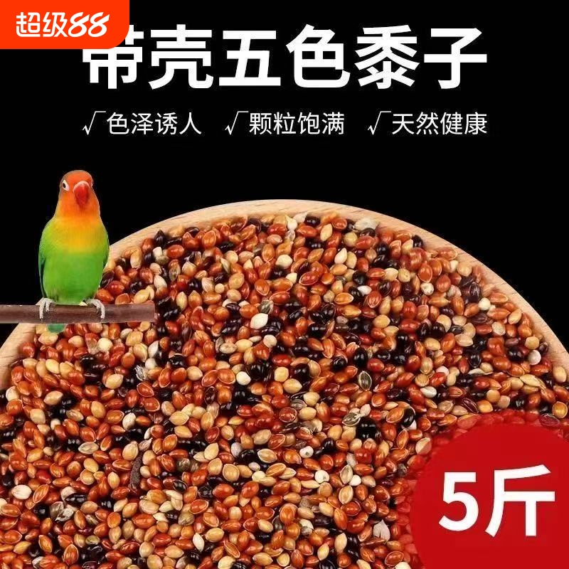 混合五色黍子鸟粮鸟食虎皮玄凤牡丹鹦鹉饲料珍珠文鸟黄谷子营养粮