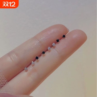 925银耳饰养耳洞睡觉免摘精致小巧耳骨钉银针耳钉女耳环迷你简约