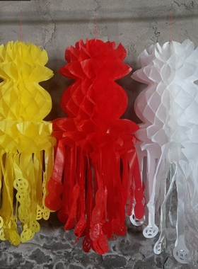 清明节殡葬祭祀灯笼塑料挂清坟飘上坟用品白事灯笼上坟扫墓凤尾