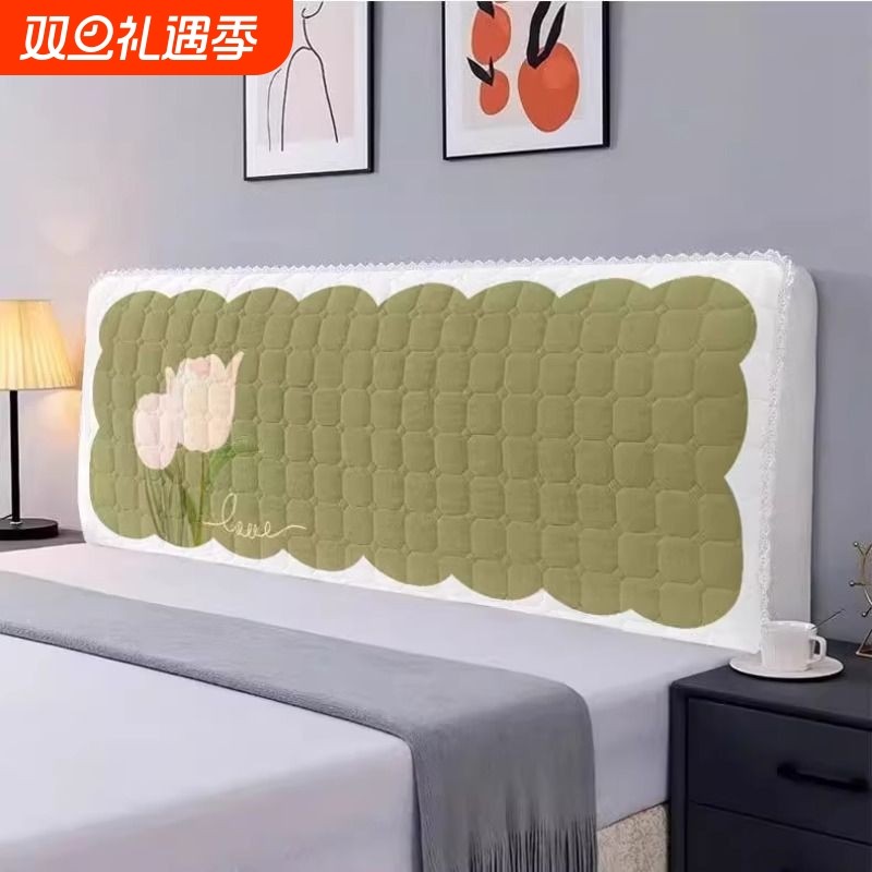 加厚夹棉床头罩万能床头套实木软包欧式床头防尘罩布艺全包保护罩