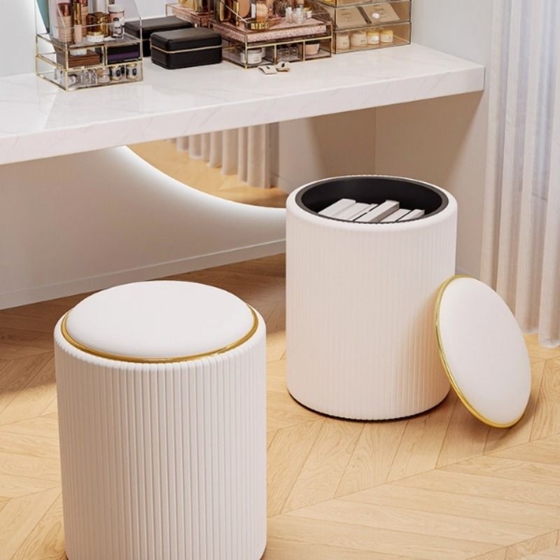 凳子家用矮凳客厅换鞋沙发凳储物圆板凳女生卧室梳妆台化妆小椅子