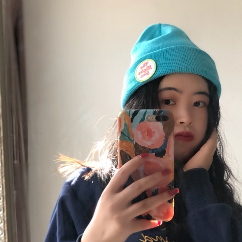 韩版嘻哈毛线帽抖音iu同款瓜皮帽双保暖存款继承外用瘦身甩甩