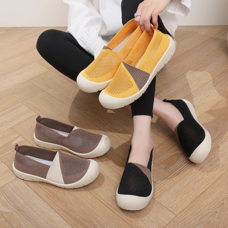 老北京布鞋软底防滑一脚蹬女鞋舒适透气网面鞋轻便妈妈鞋懒人鞋