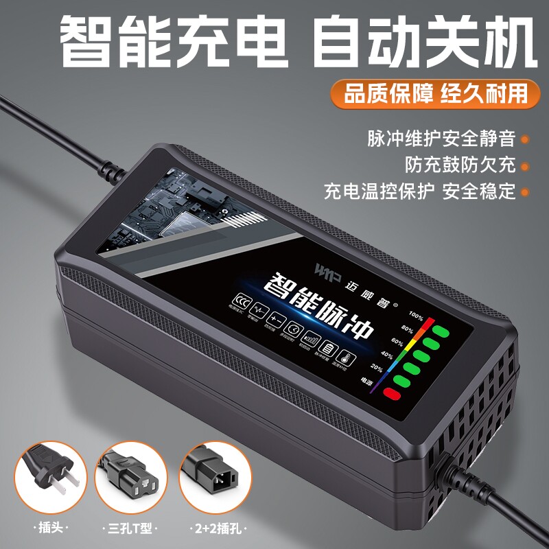 电动车充电器电瓶48v12ah60v20a72v适用于爱玛三轮铅酸石墨烯超威