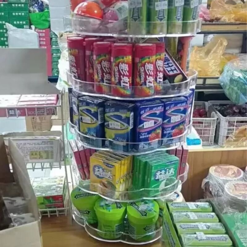 口香糖展示架 旋转陈列架 多层透明指甲油