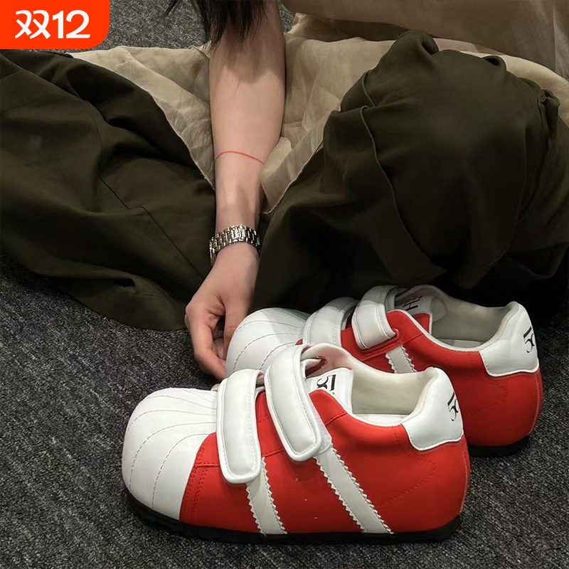 展艳女鞋次元梦境泡泡贝壳休闲卡通板鞋6cm魔术贴内增高新款潮鞋