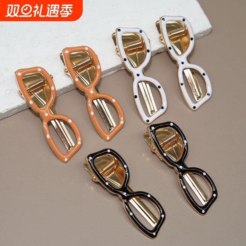 迷你眼镜发夹女款甜酷刘海夹碎发夹侧边夹时尚造型发饰2026年新款