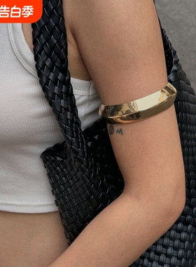 简约金属几何圆环臂镯女