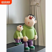 大号歪头胖虎客厅落地摆件电视柜桌面玄关装饰品网红手办公仔礼物