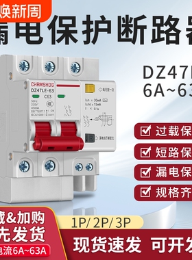 DZ47LE-63漏电保护器2p3p4p32a63a小型家用电闸总开关c45漏电开关