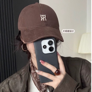 高端棒球帽女版2025简约字母款刺绣鸭舌帽子纯棉休闲百搭遮阳帽