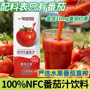 一甸园100%番茄汁直榨番茄红素纯蔬果汁NFC番茄果汁蔬菜混合农场