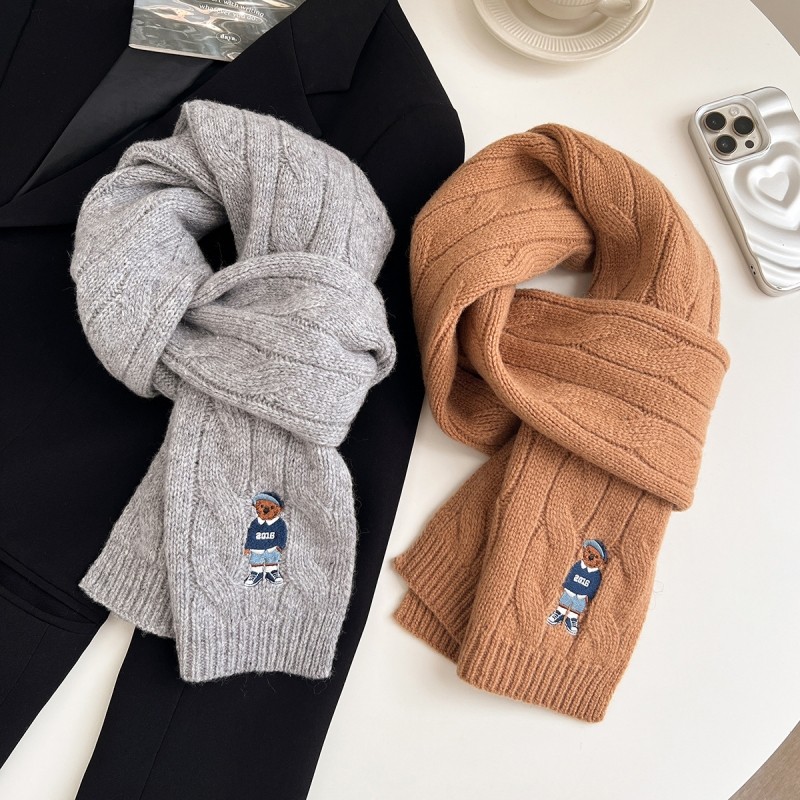 100%WOOL羊毛围巾保暖针织复古2025新款红色情侣围脖紫色