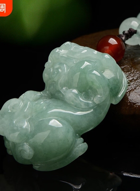 正品皮休吊坠a货缅甸挂件招财貔貅项链坠霸王皮丘瑞兽真玉石情侣