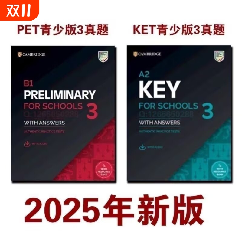 【正版现货】2025 PET3+KET 剑桥通用五级考试KET青少版官方真题3校园版
