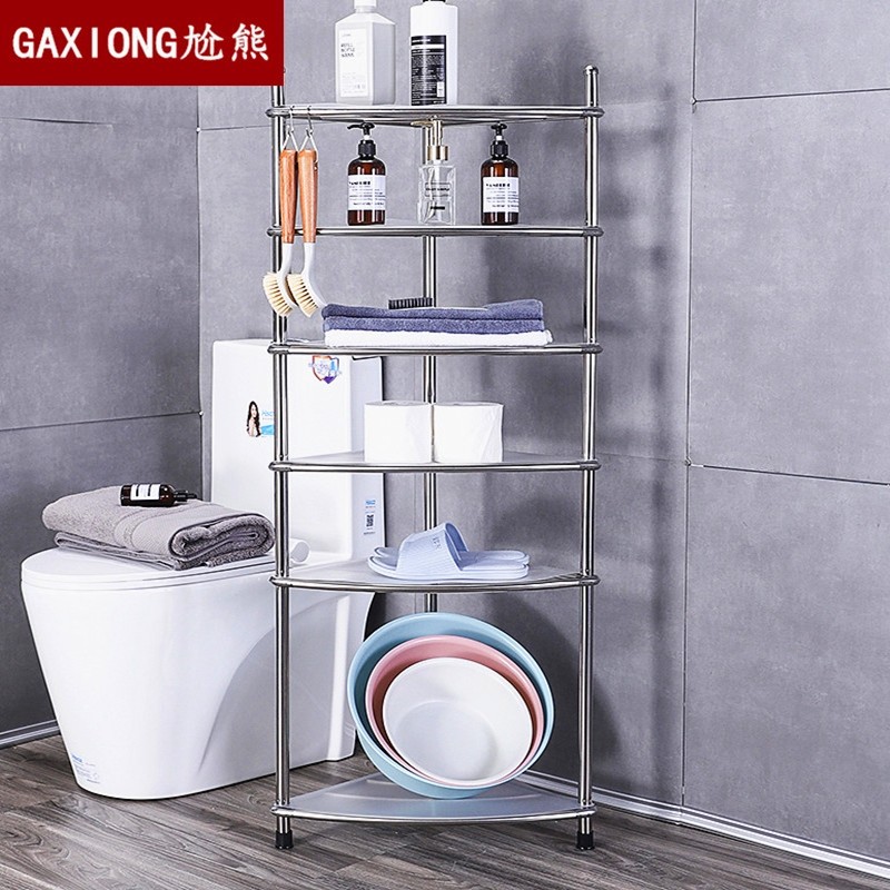 GAXIONG/尬熊不锈钢脸盆架三角架落地高档浴室多层置物架洗脸