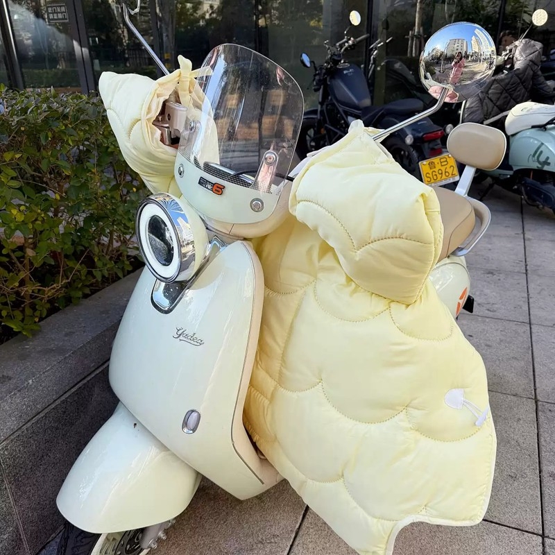 电动车挡风被冬加厚防风防水电瓶车冬季保暖风挡2025新款双面爱心
